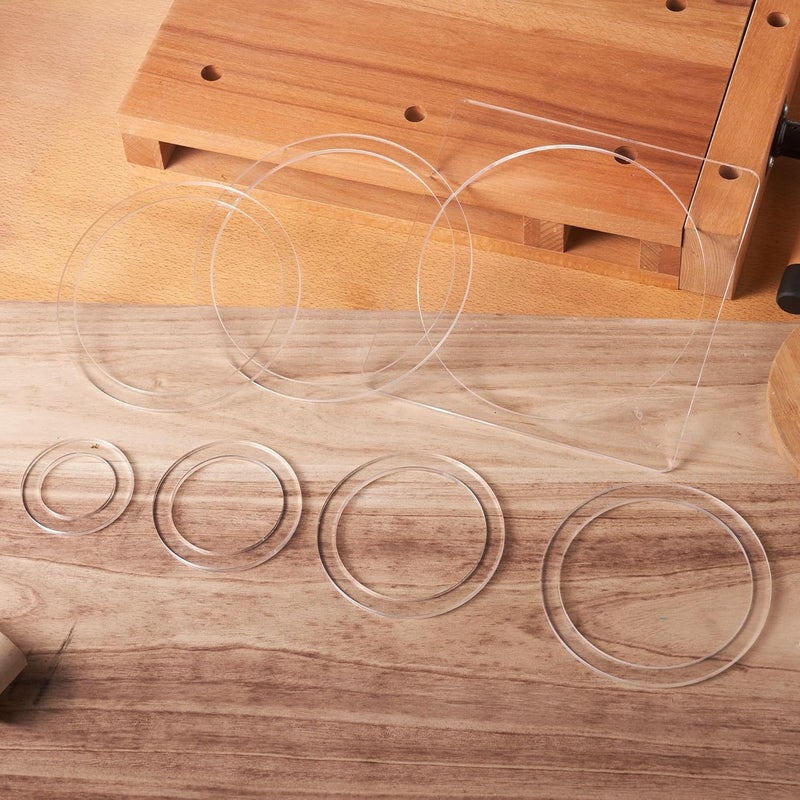 HERMIT TOOLS Pack of 7 Big Circle Inlay Template |Router and Decorative Templates for Woodworking -2 - Image 2